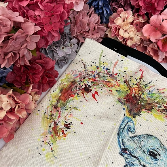 Eco-Friendly Playful Baby Elephant Folding Tote Bag - Picture 10 of 14